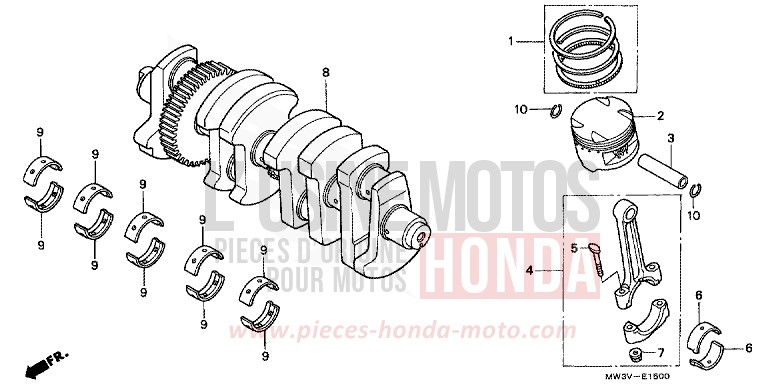 VILEBREQUIN/PISTON de CB Seven Fifty NOIR (NH1) de 1999